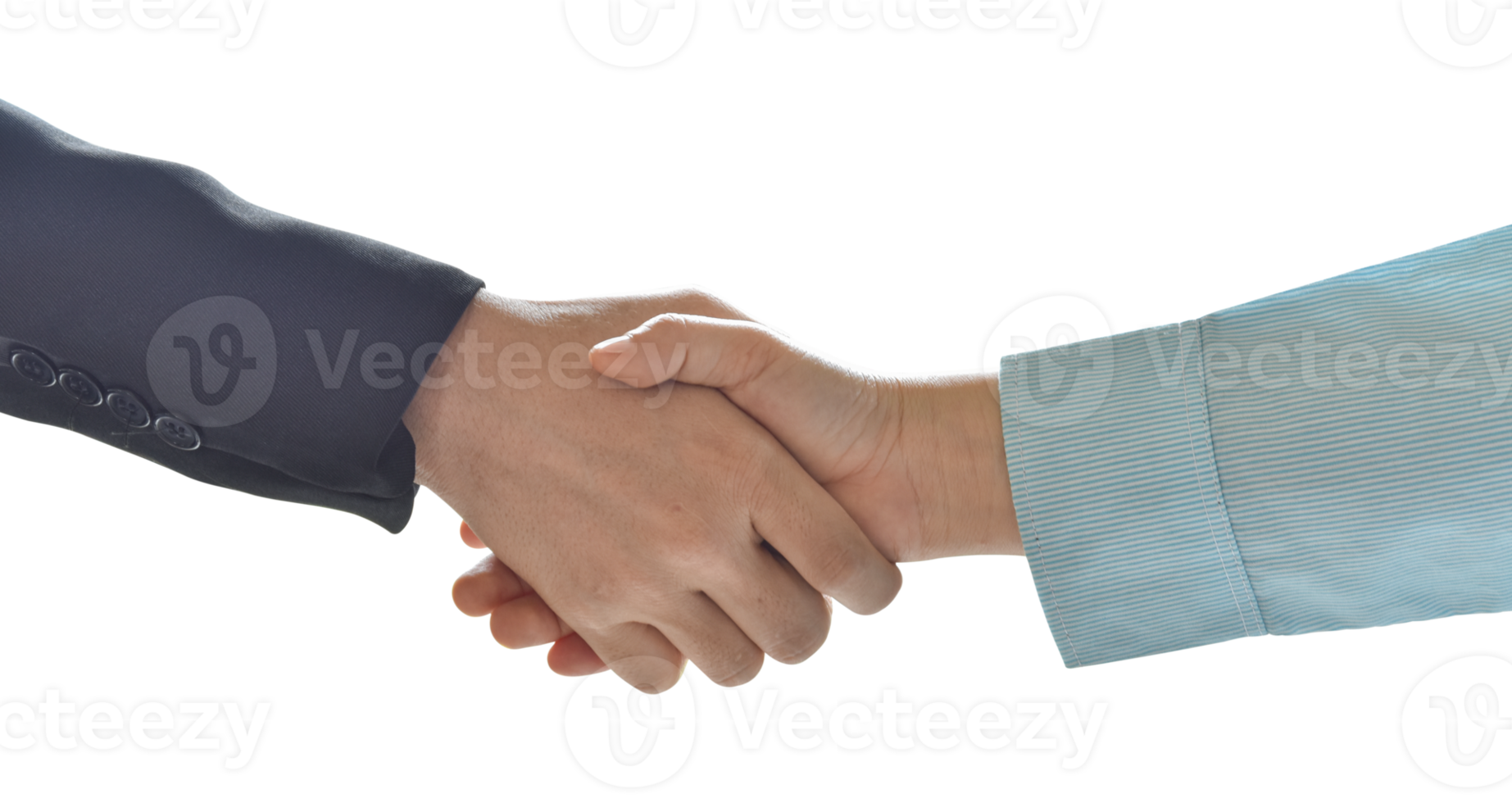 businessman hands shake partnership success isolated on transparent background png file