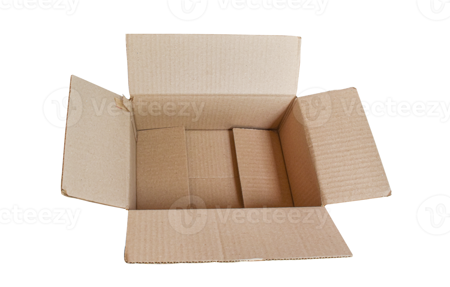 Open cardboard isolated on transparent background png file