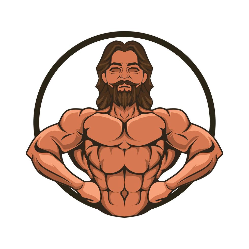 bodybuilder logo or symbols vector illustration