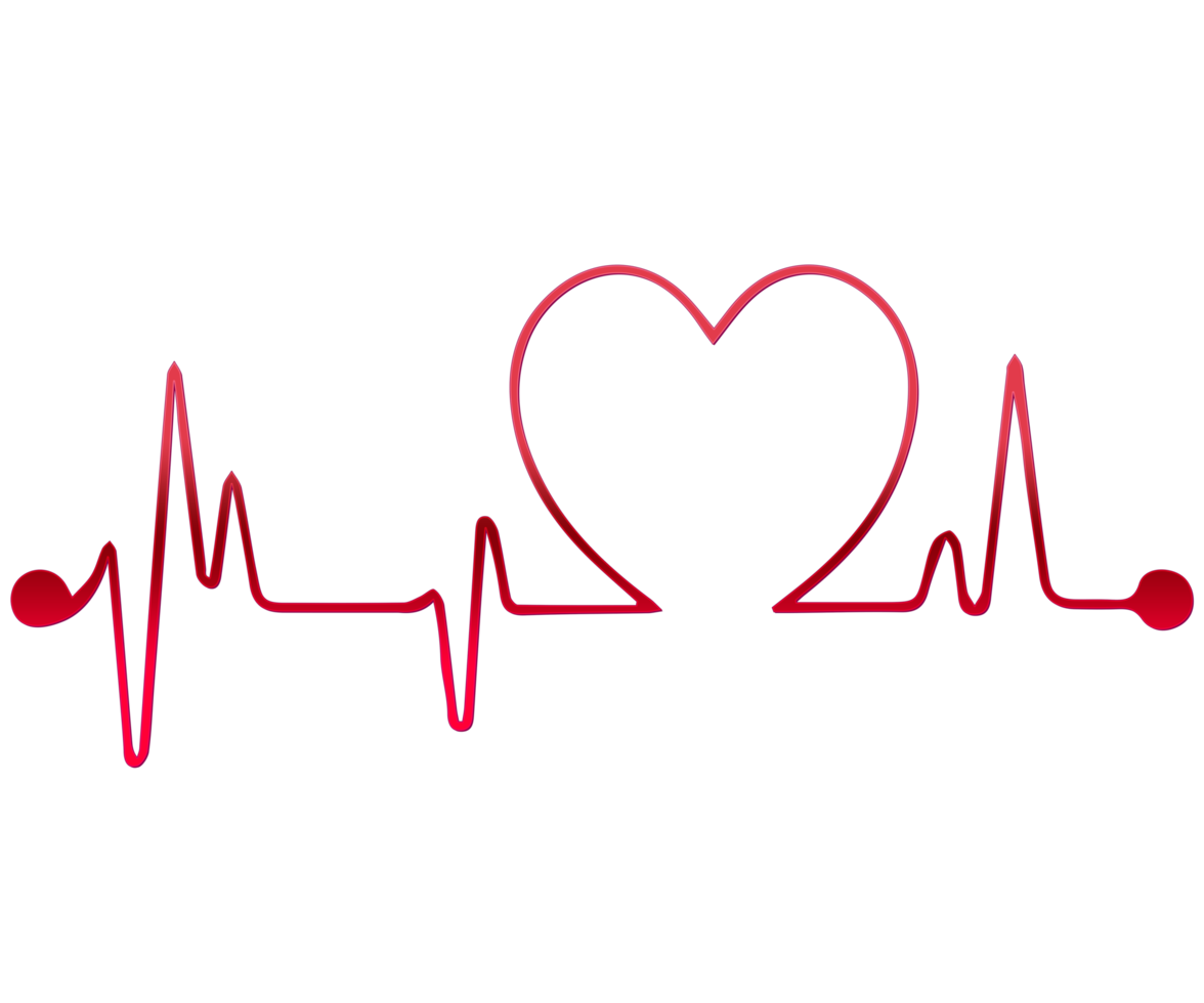 Pulse or heartbeat linear icon. Outline Pulse logo concept for Health and Medical on Transparent Background png