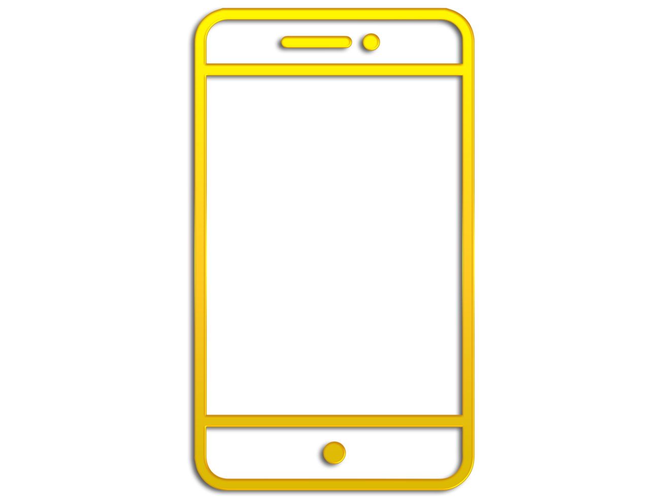 mobile phone outline icon on transparent background. png