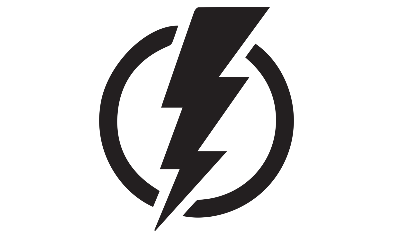 Icon of energy thunder lightning bolt symbol or electricity power electric sign symbol png