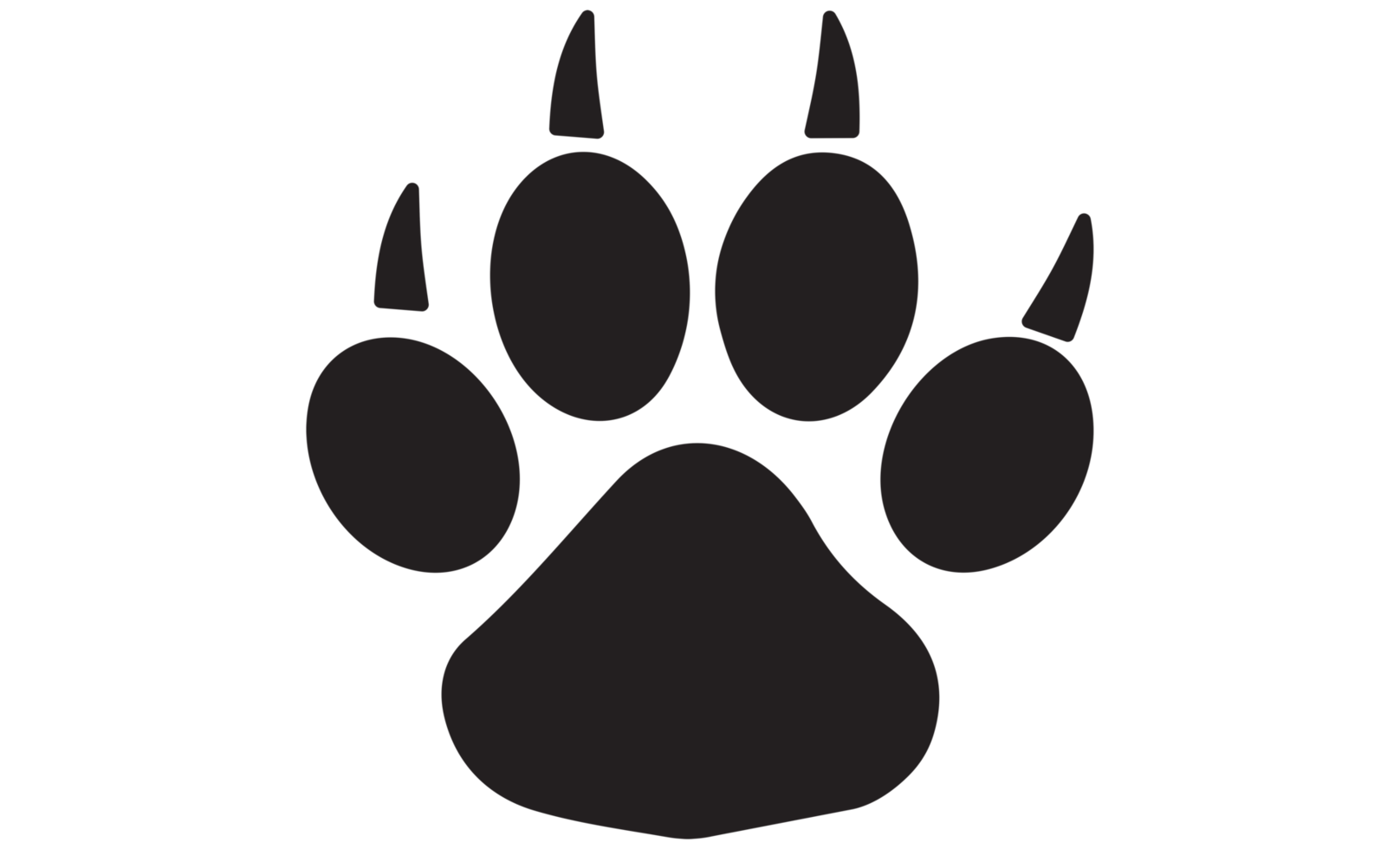Hund Pfote Symbol png, Illustration von ein Hund Pfote Symbol im dunkel Farbe und transparent Hintergrund png