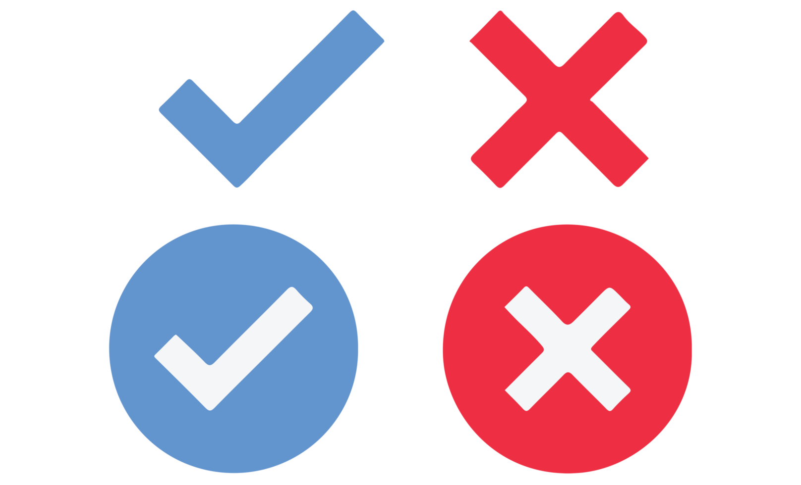 yes - no - tick and cross icon on transparent background. png