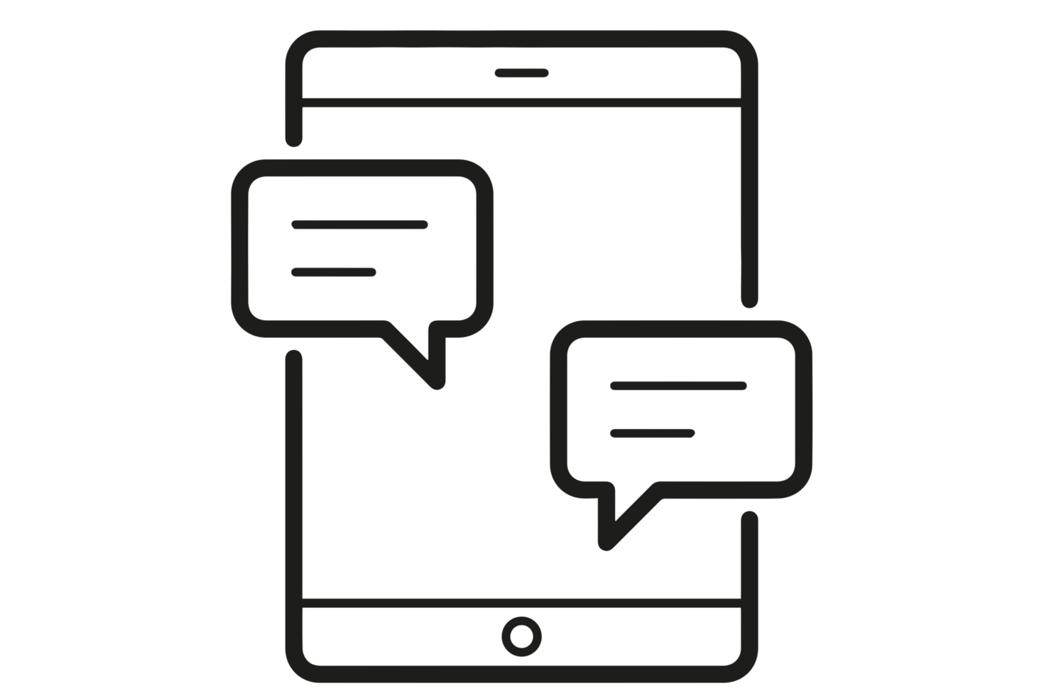 mobile text message icon on transparent background. png