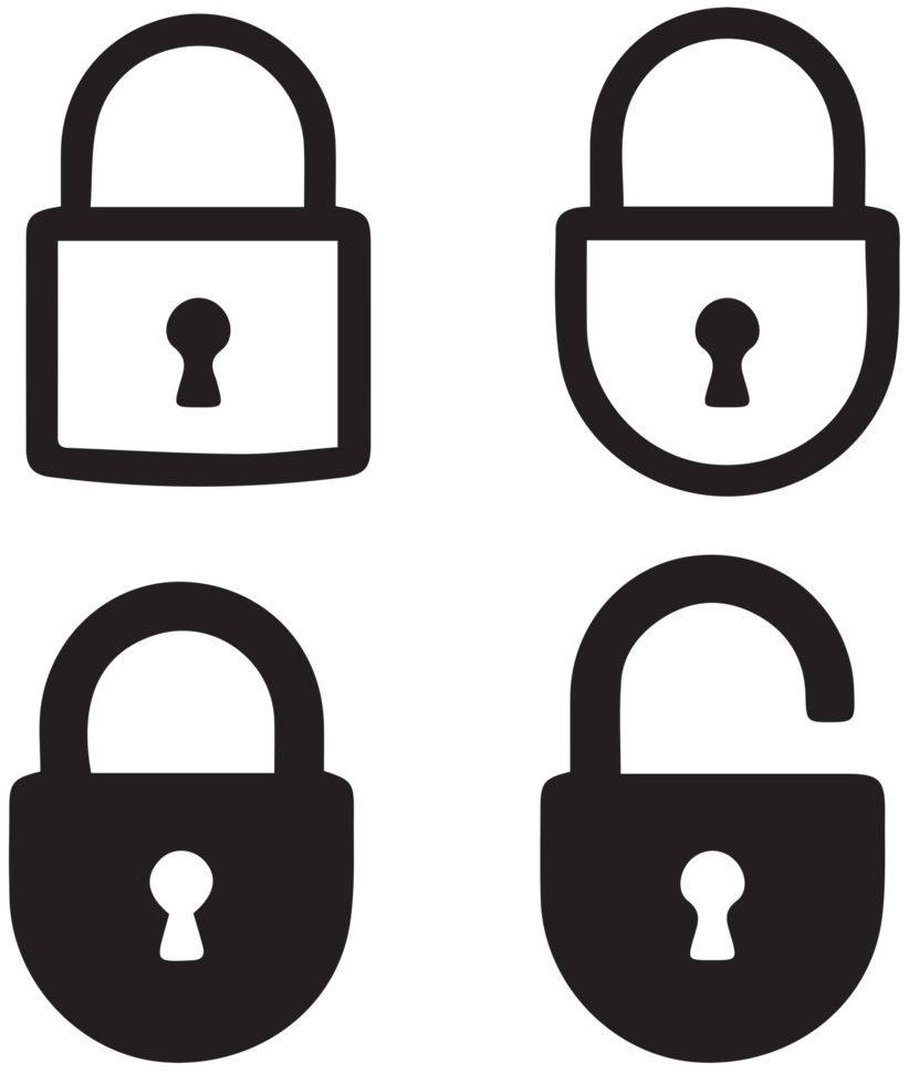 pad lock - lock icon on transparent background. png