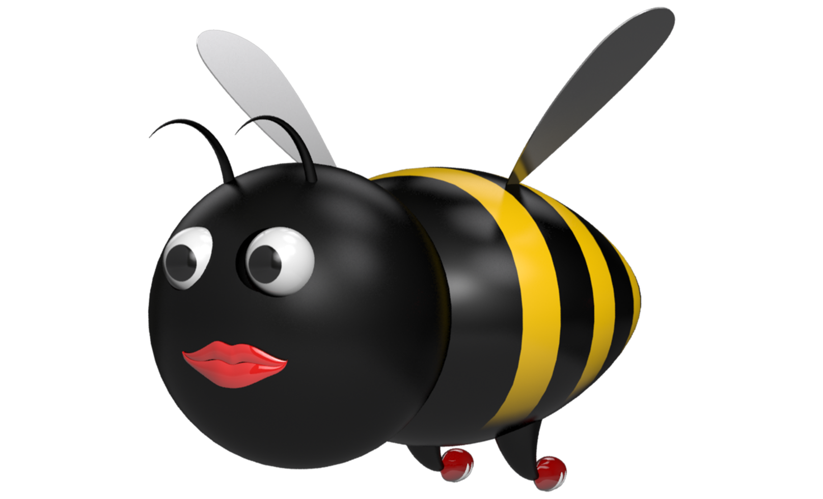 3d Bee on transparent background png