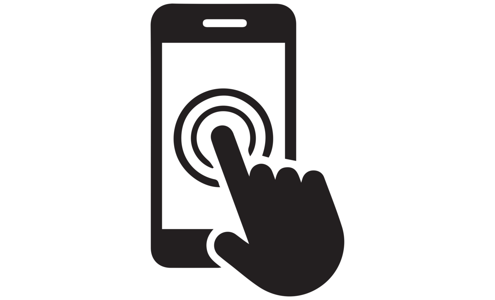 smartphone touch icon on transparent background. png