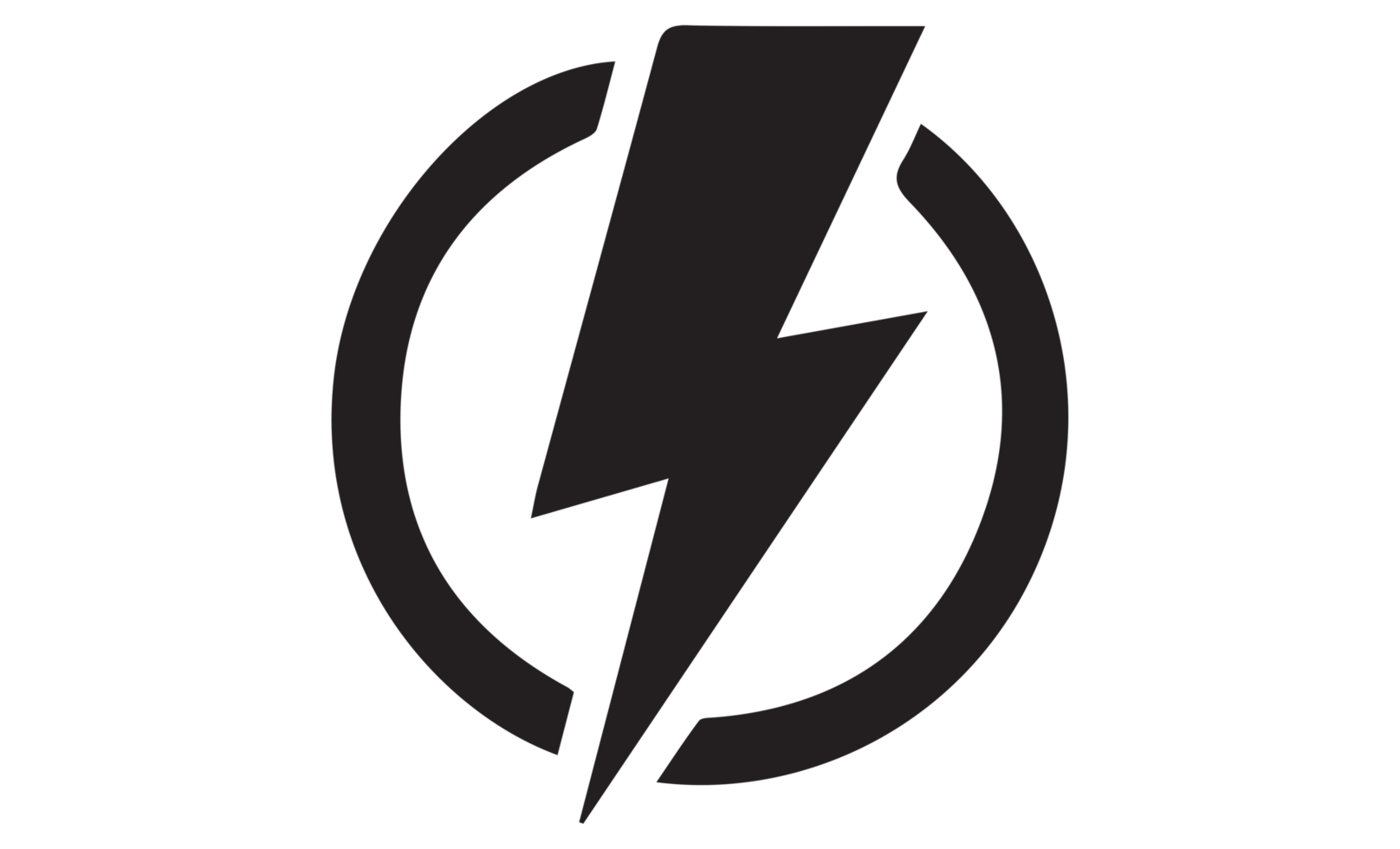 Icon of energy thunder lightning bolt symbol or electricity power electric sign symbol png