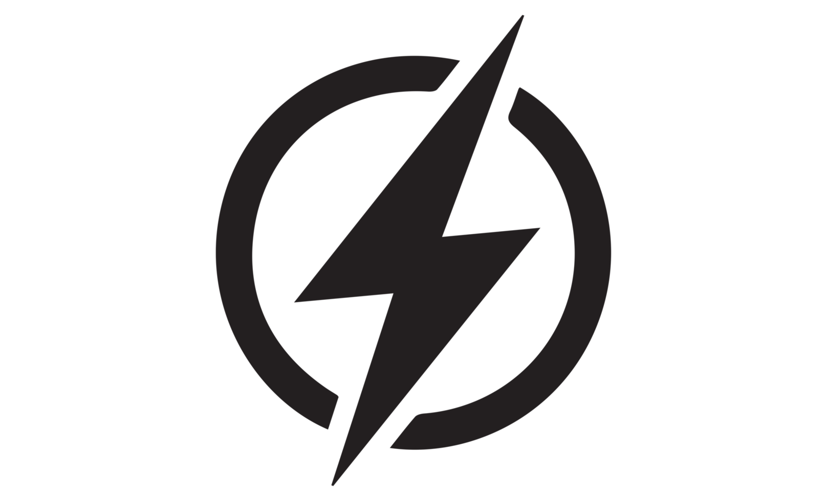 Icon of energy thunder lightning bolt symbol or electricity power electric sign symbol png