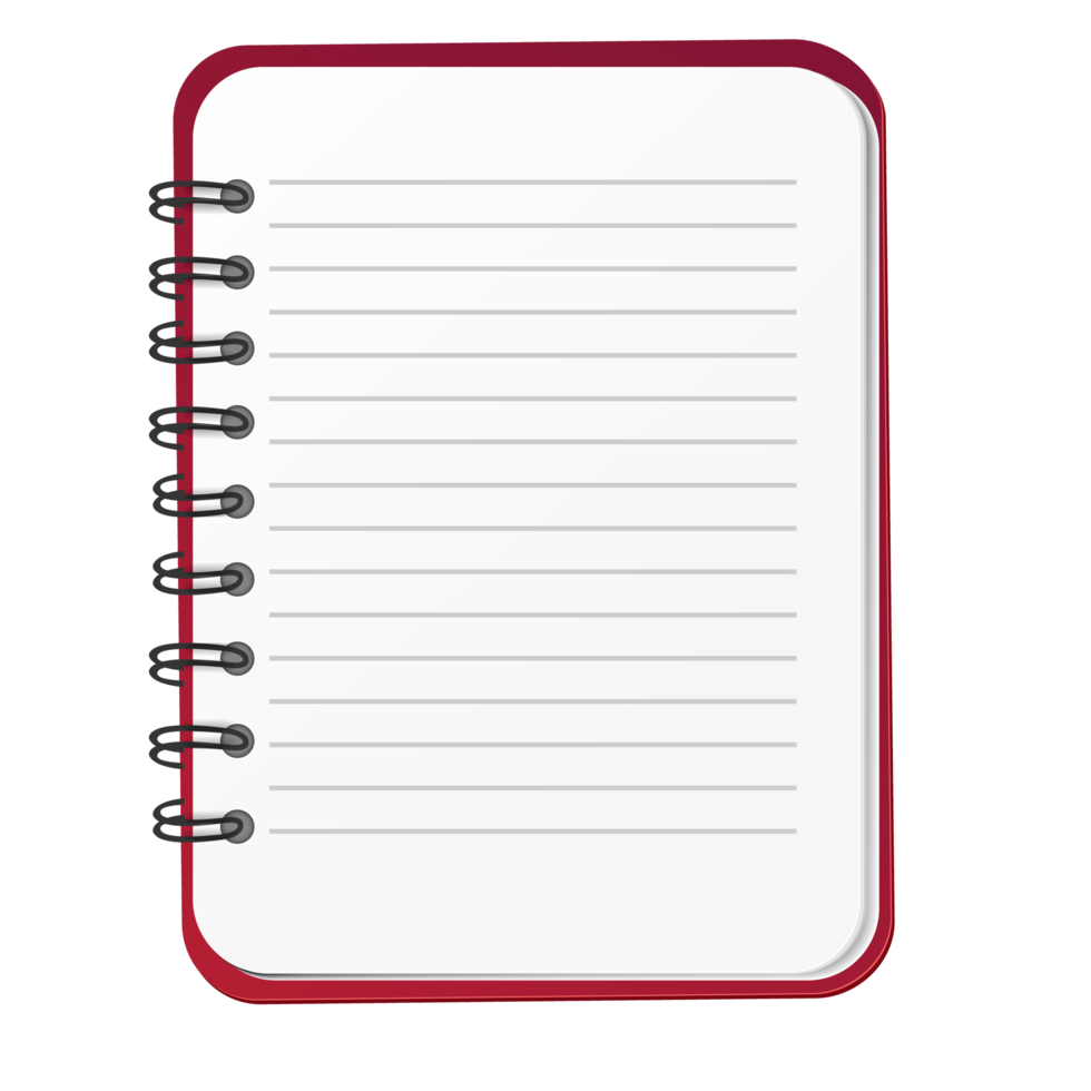 Notebook with blank paper sheet png