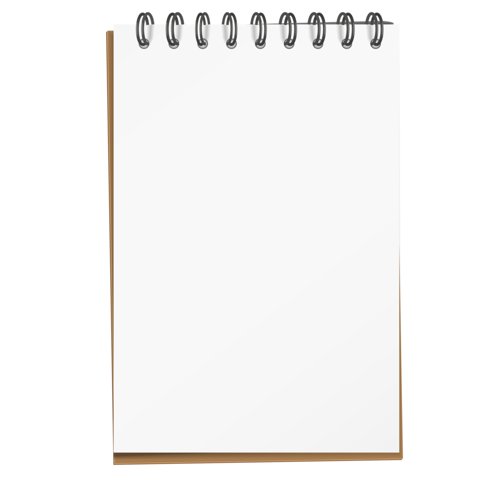 Notebook with blank paper sheet png