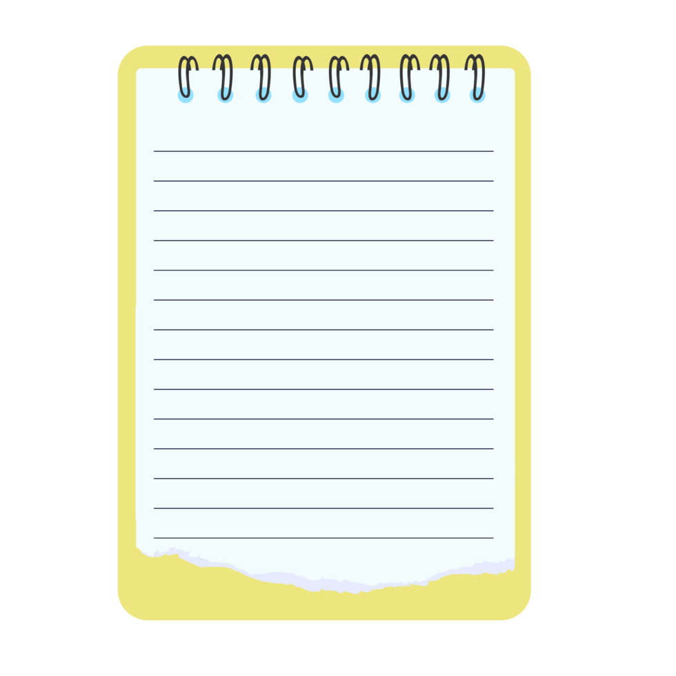 Notebook with blank paper sheet png