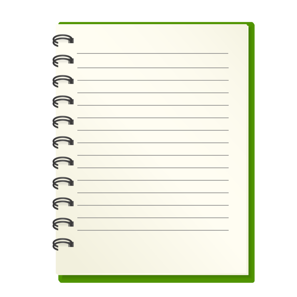 cuaderno con blanco papel sábana png