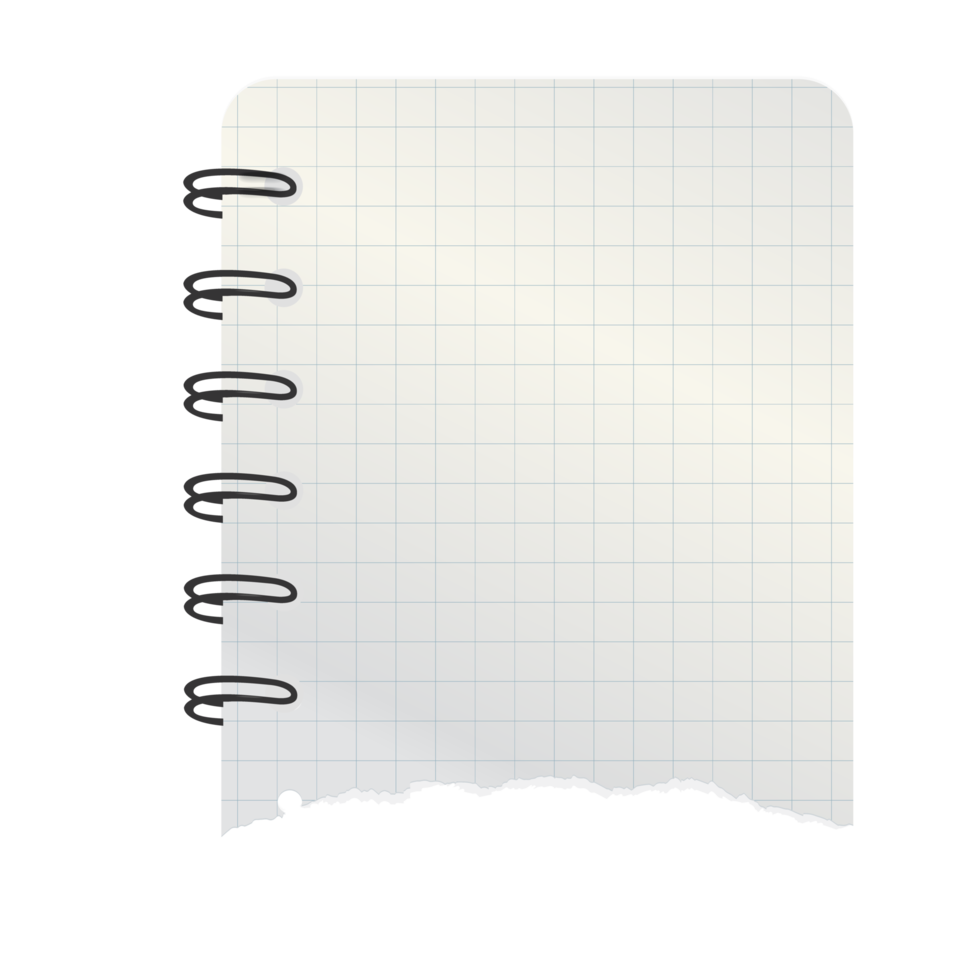 Notebook with blank paper sheet png