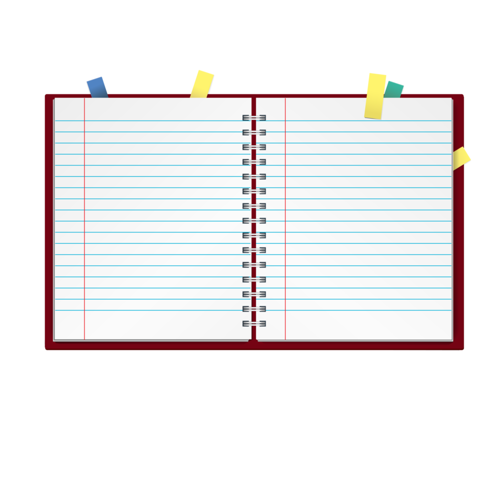 Notebook with blank paper sheet png