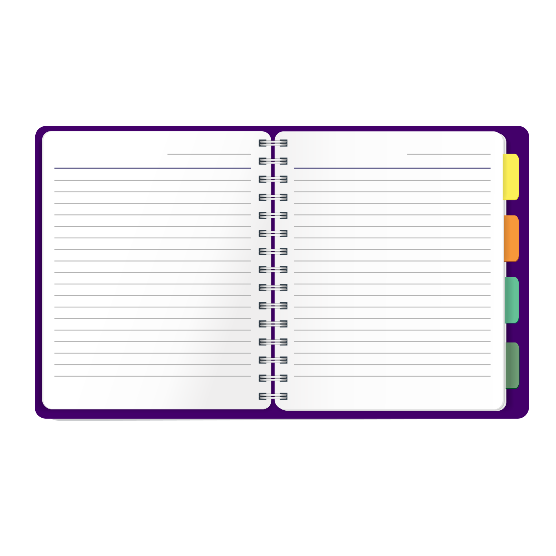 Notebook with blank paper sheet 21013653 png