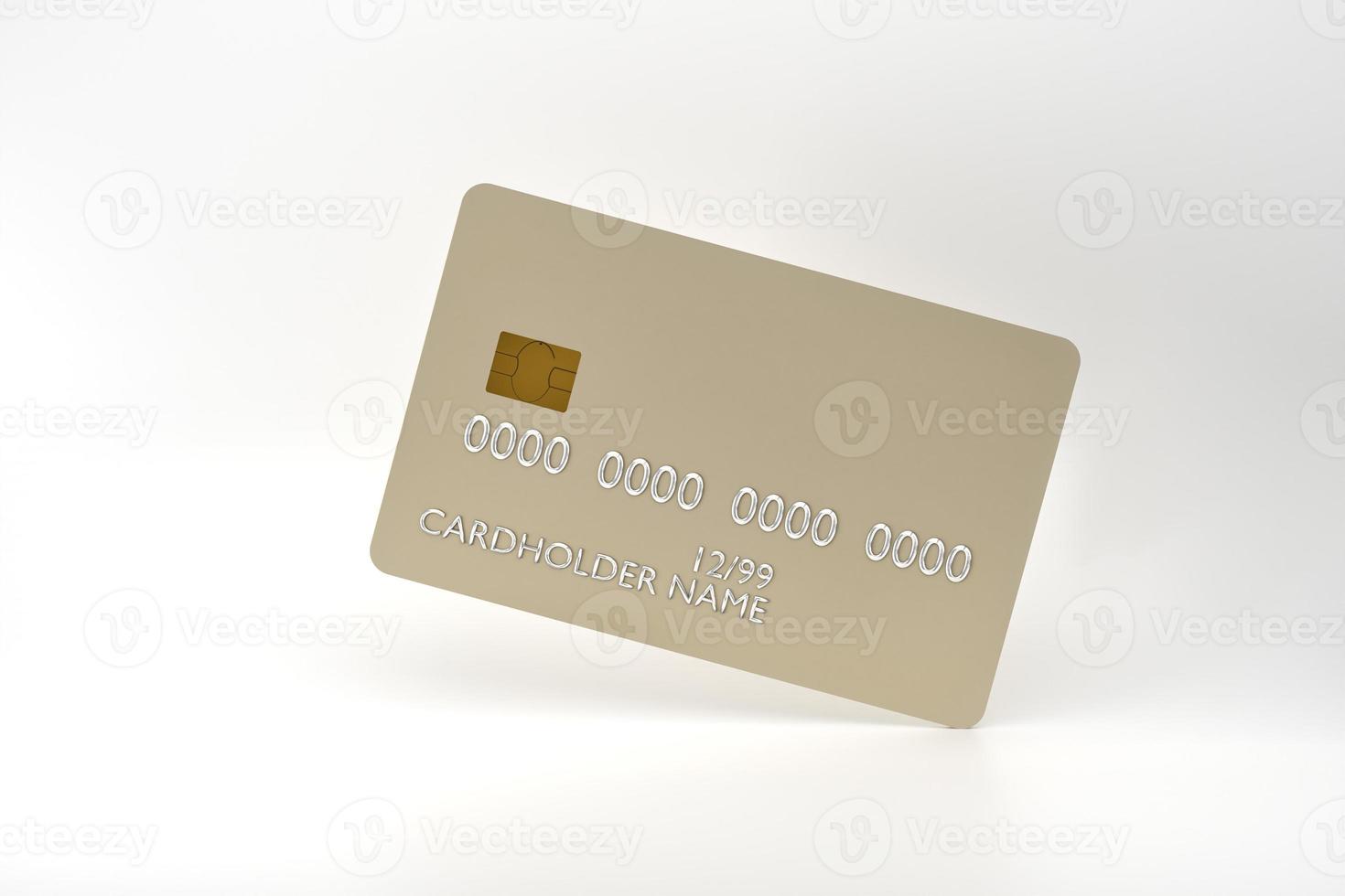 3d render of realistic credit card on white background photo