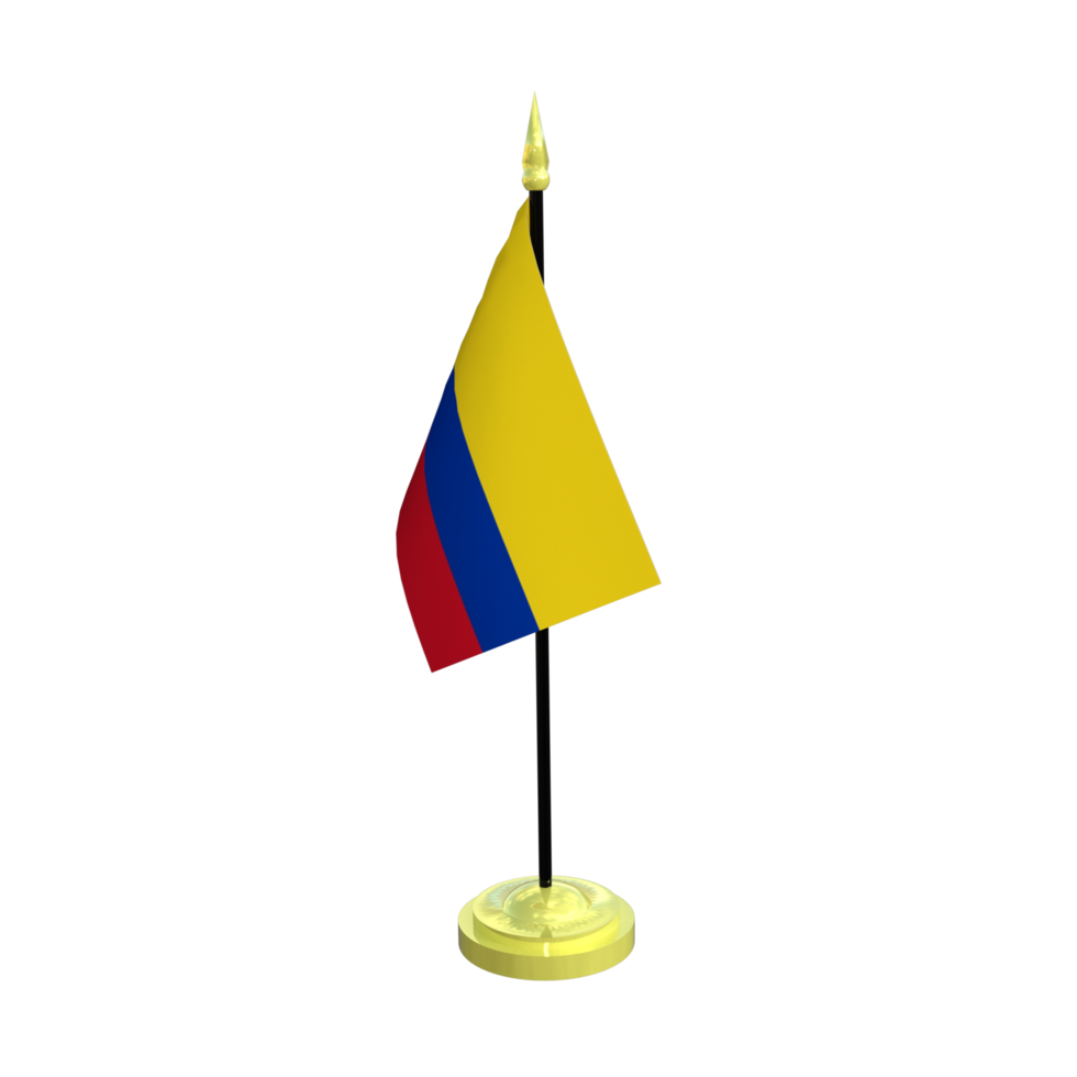 Colombia flagpole isolated 3d rendering png