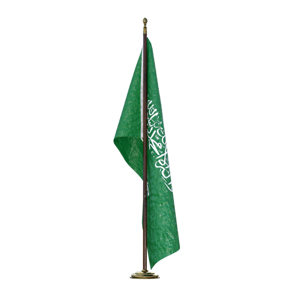 Arab flagpole isolated 3d rendering png