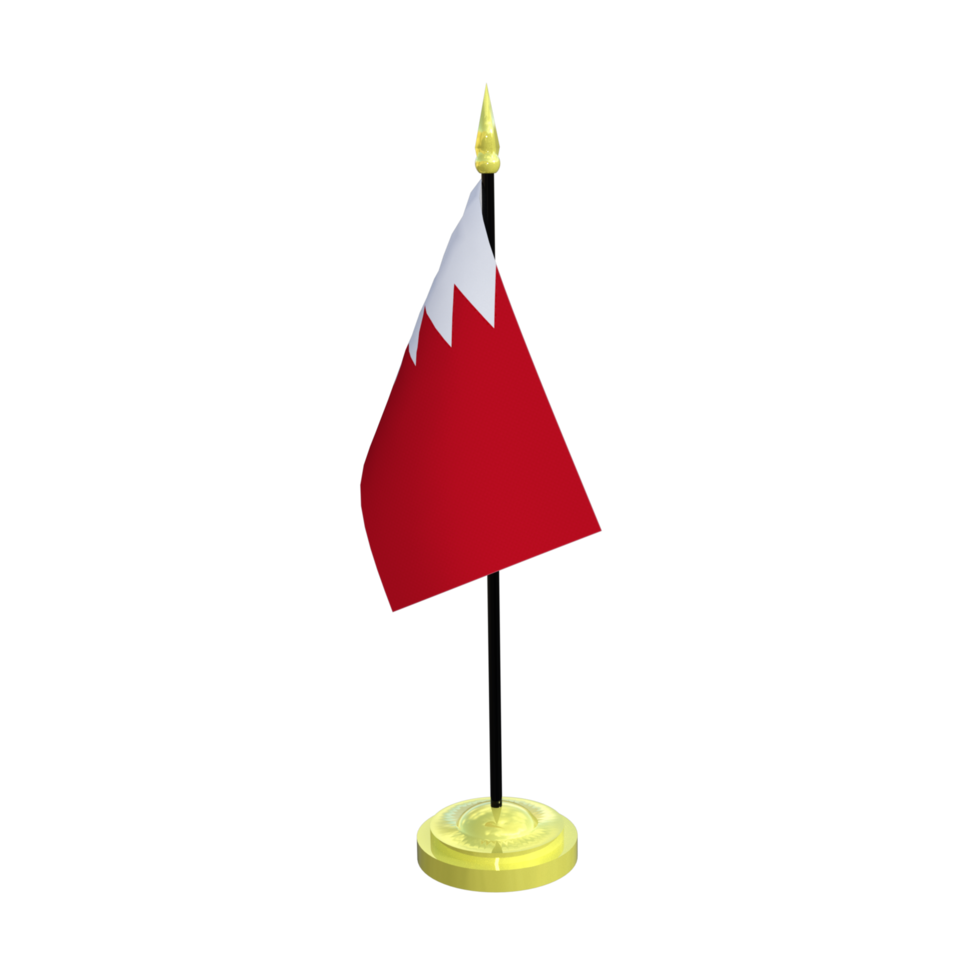 Bahrain flagpole isolated 3d rendering png