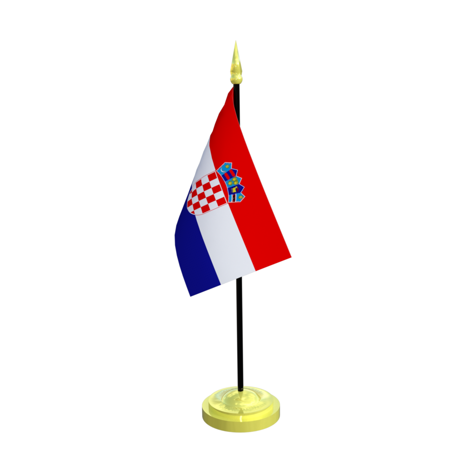 Croatia flagpole isolated 3d rendering png