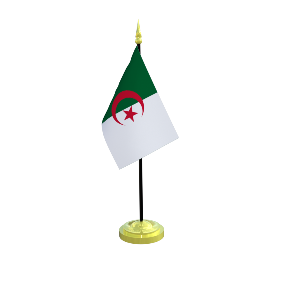 Algeria flagpole isolated 3d rendering png