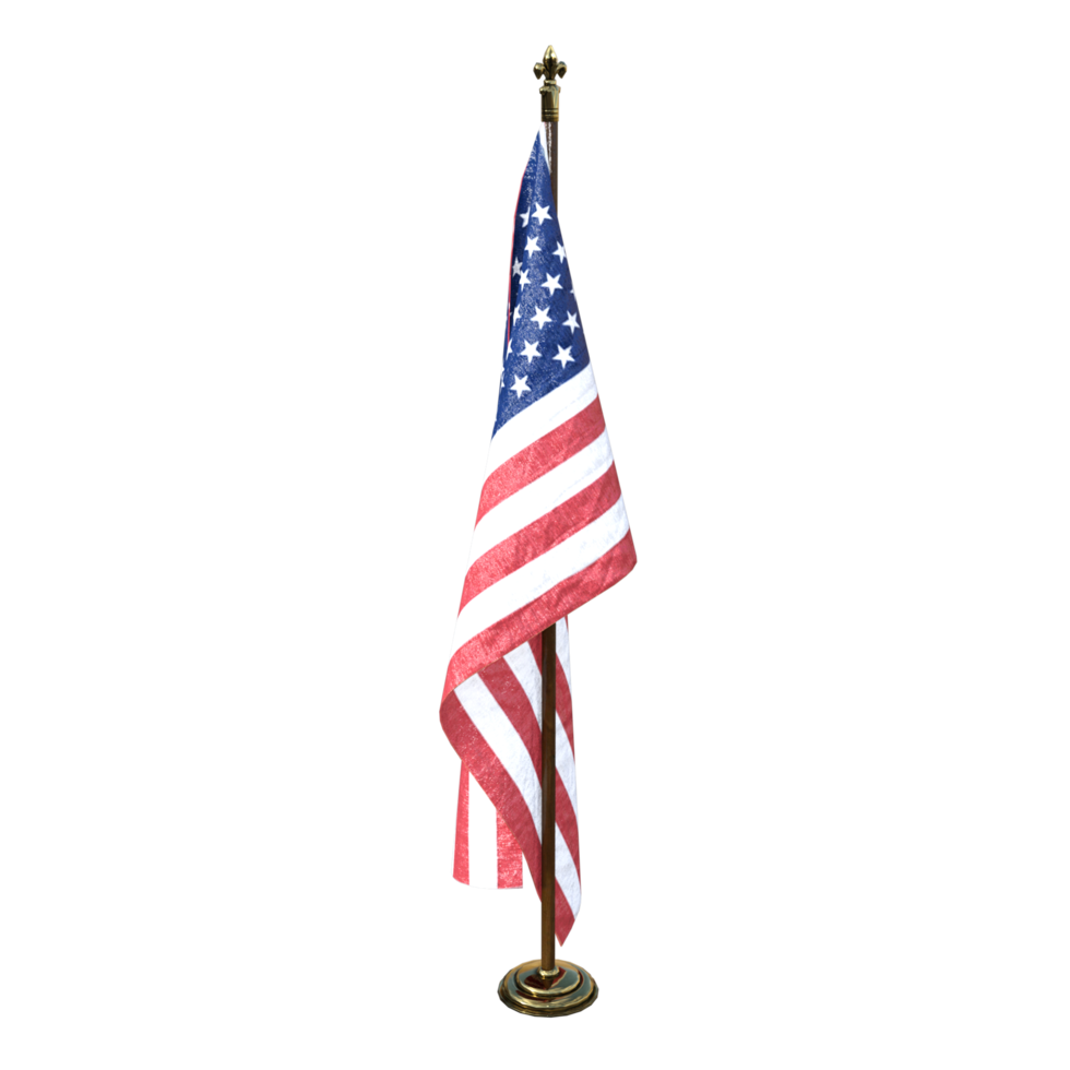 America flagpole isolated 3d rendering png