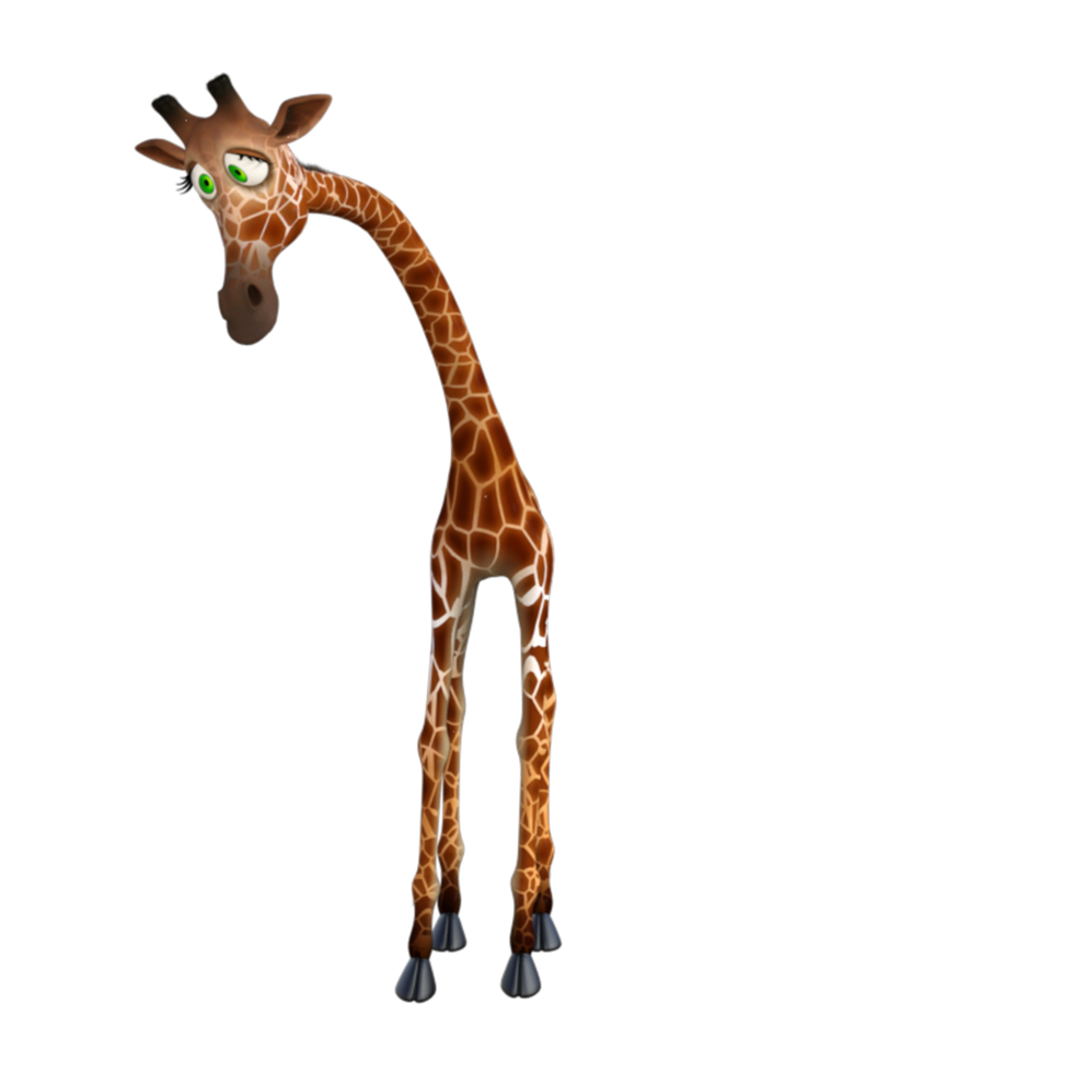 jirafa animal aislado 3d representación png