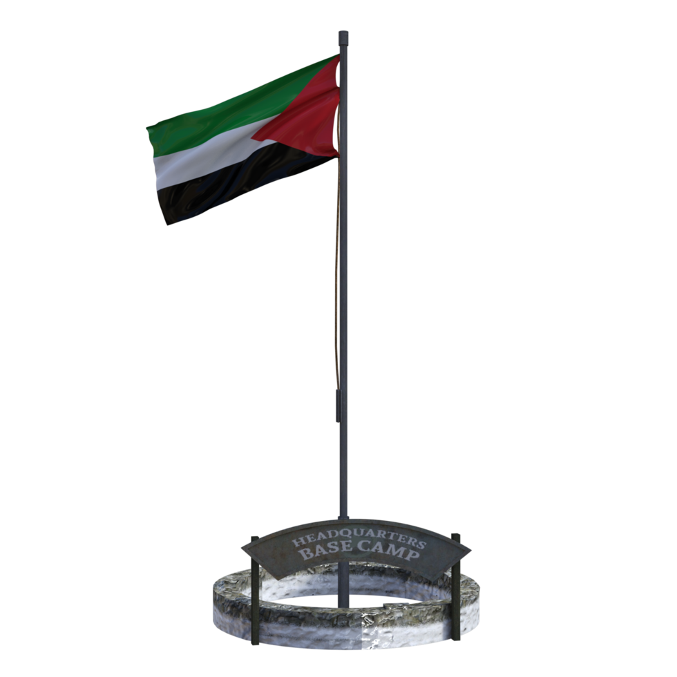 Palestine flag isolated 3d rendering png