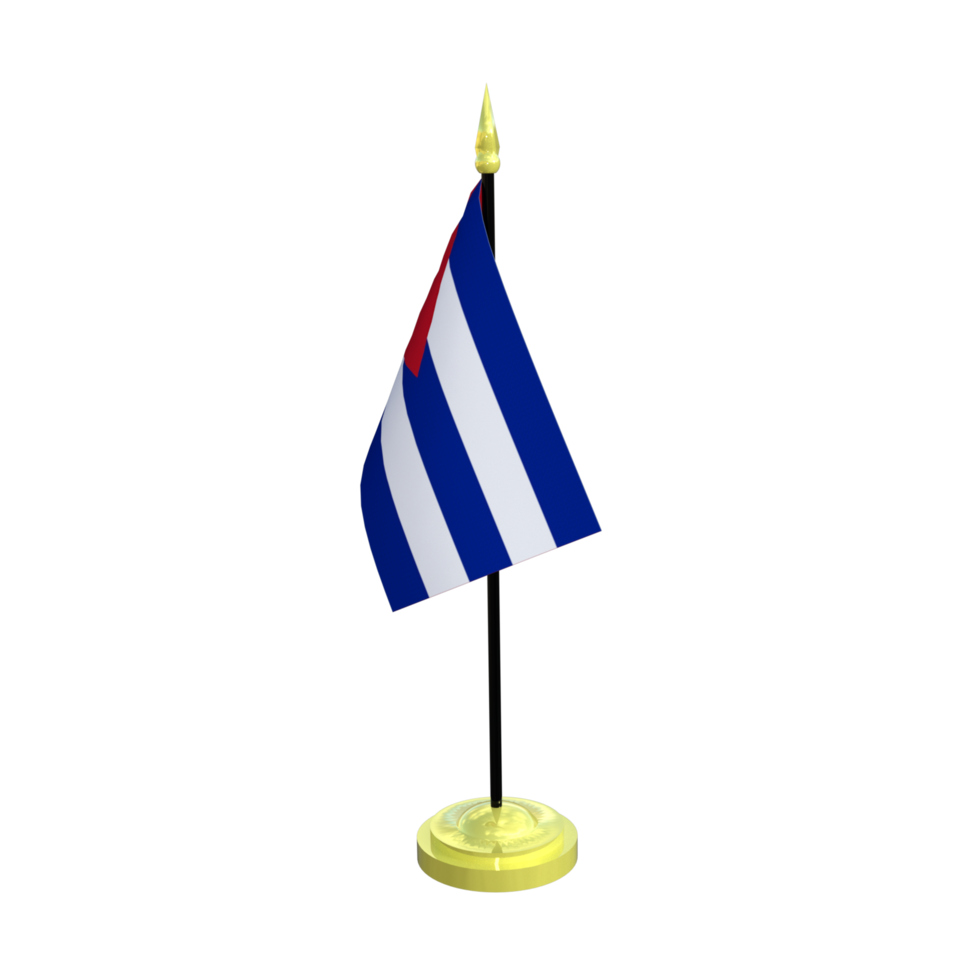 Cuba flagpole isolated 3d rendering png