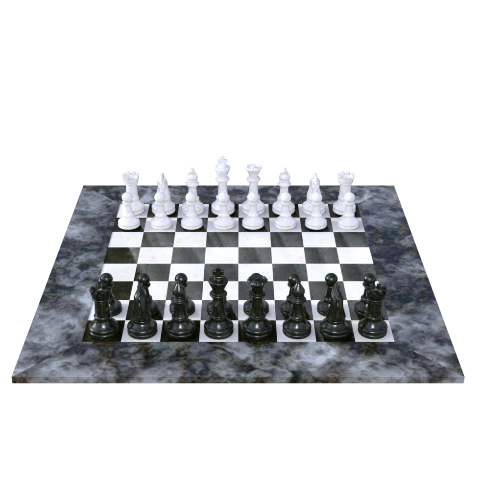 chess board game isolated 3d render png