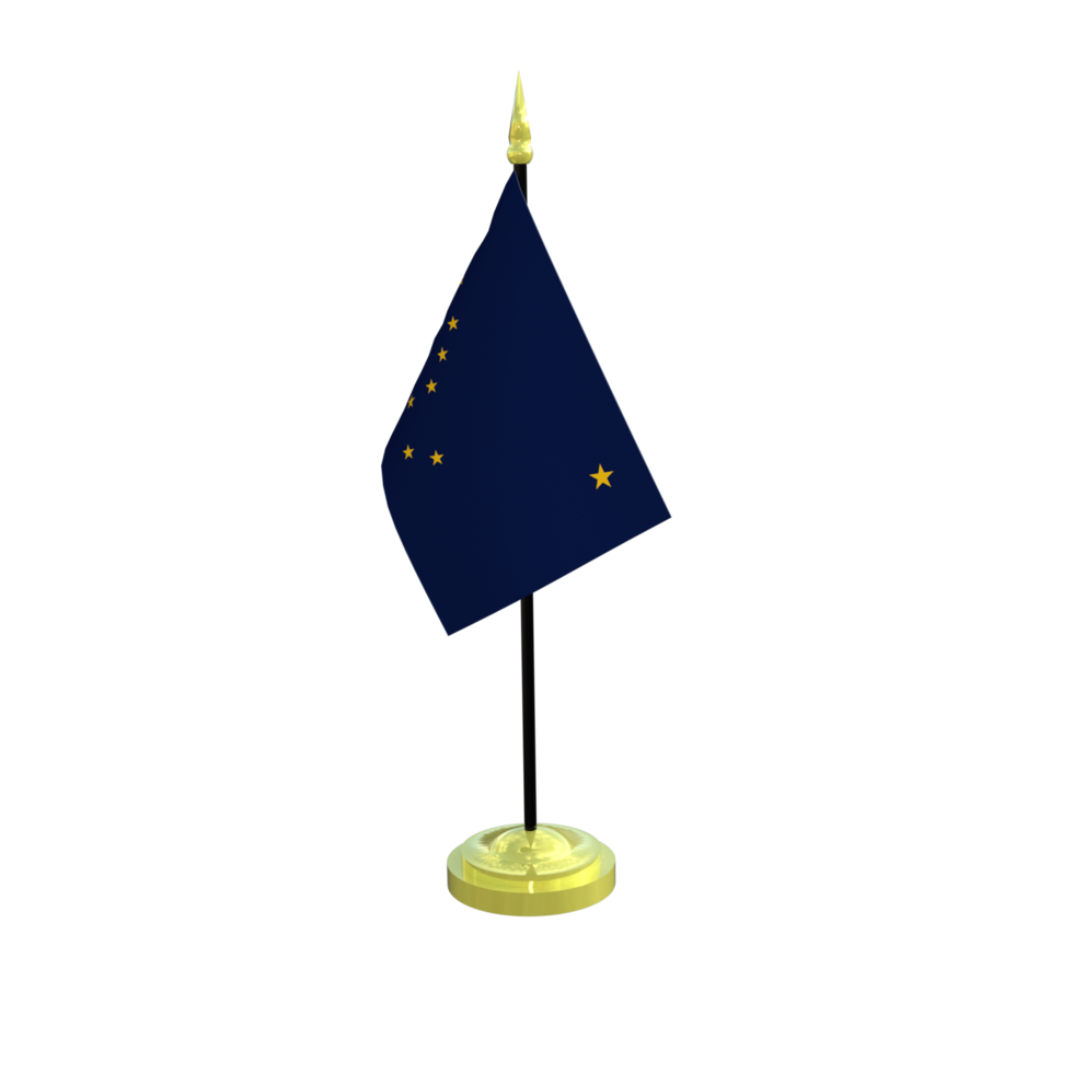 Alaska flagpole isolated 3d rendering png