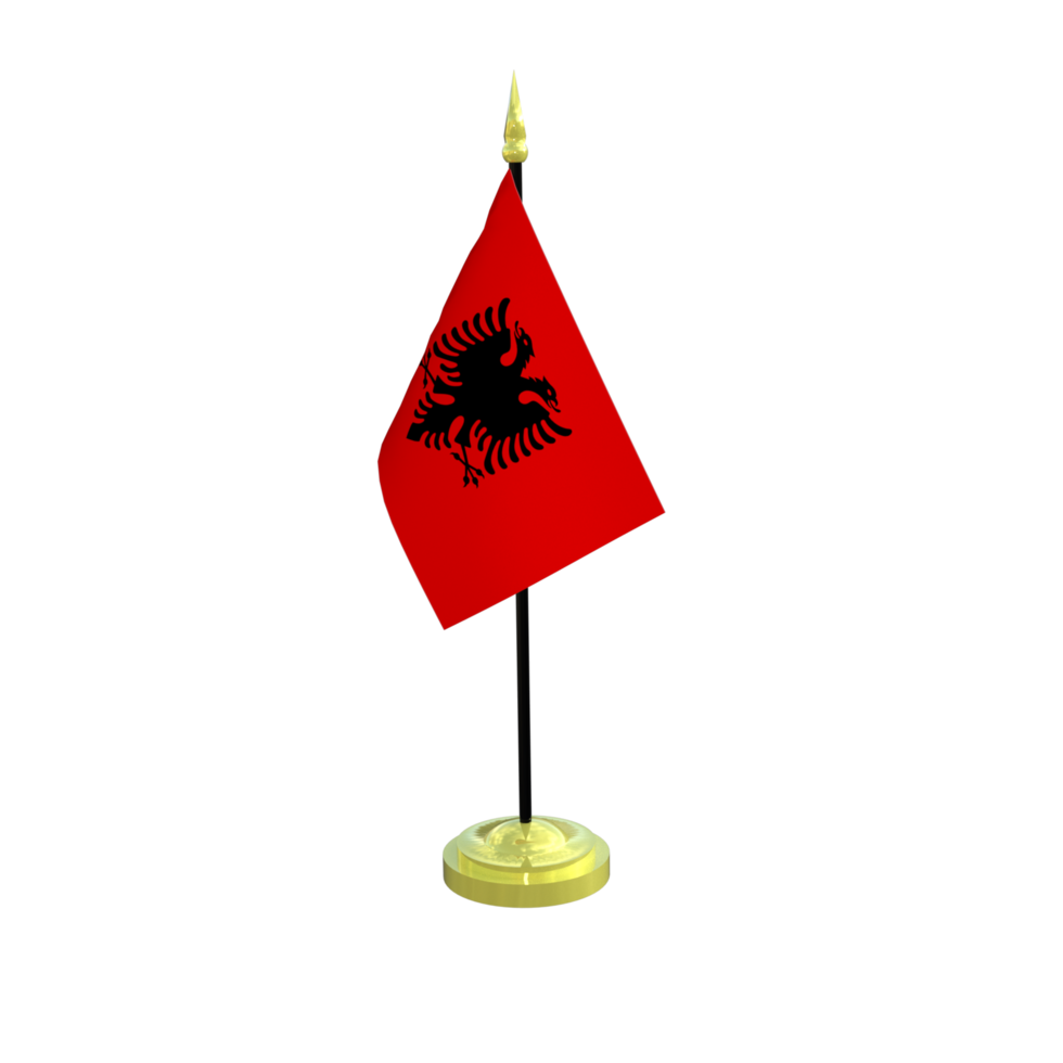 Albania flagpole isolated 3d rendering png