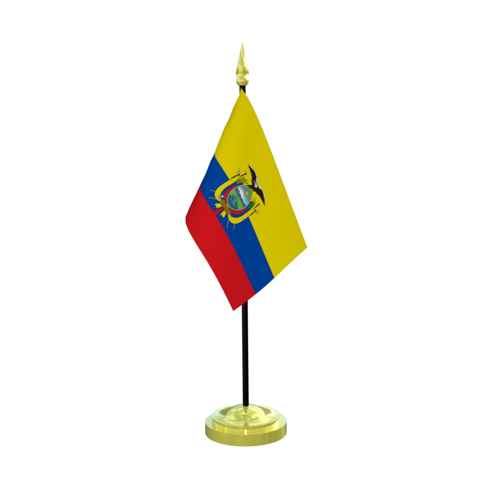 Ecuador flagpole isolated 3d rendering png