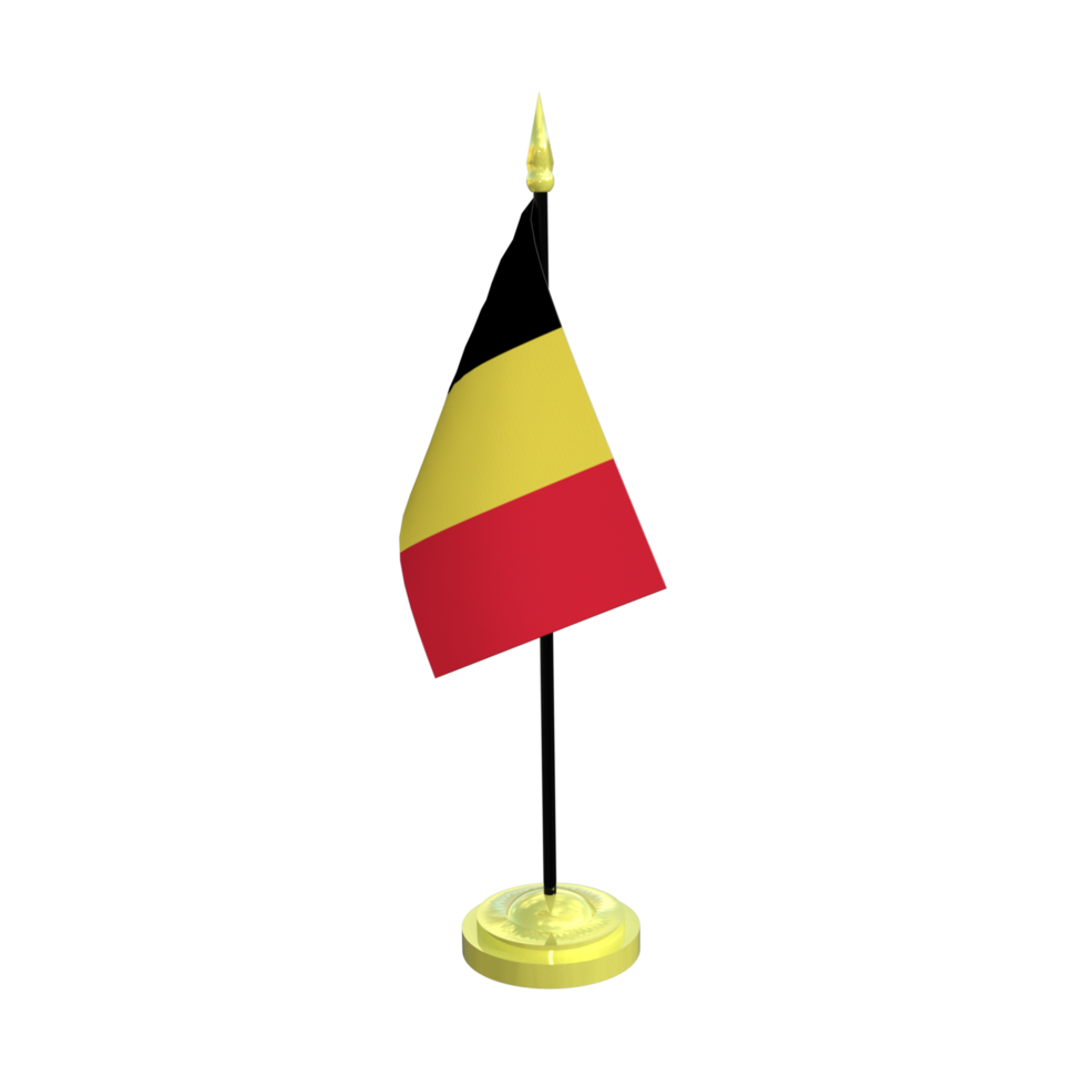 Bélgica asta de bandera aislado 3d representación png