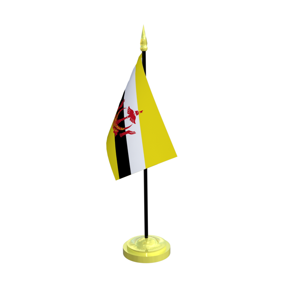 Brunei darrusalam flagpole isolated 3d rendering png