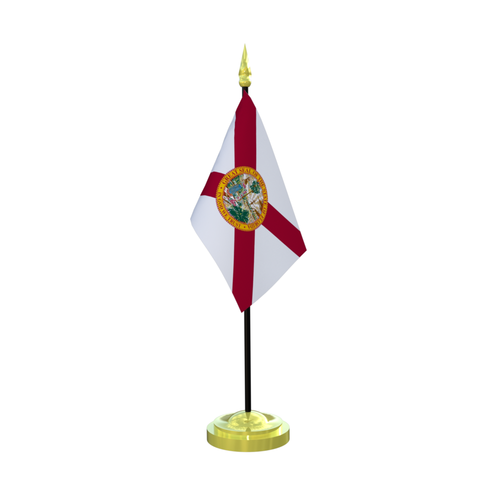 Florida flagpole isolated 3d rendering png