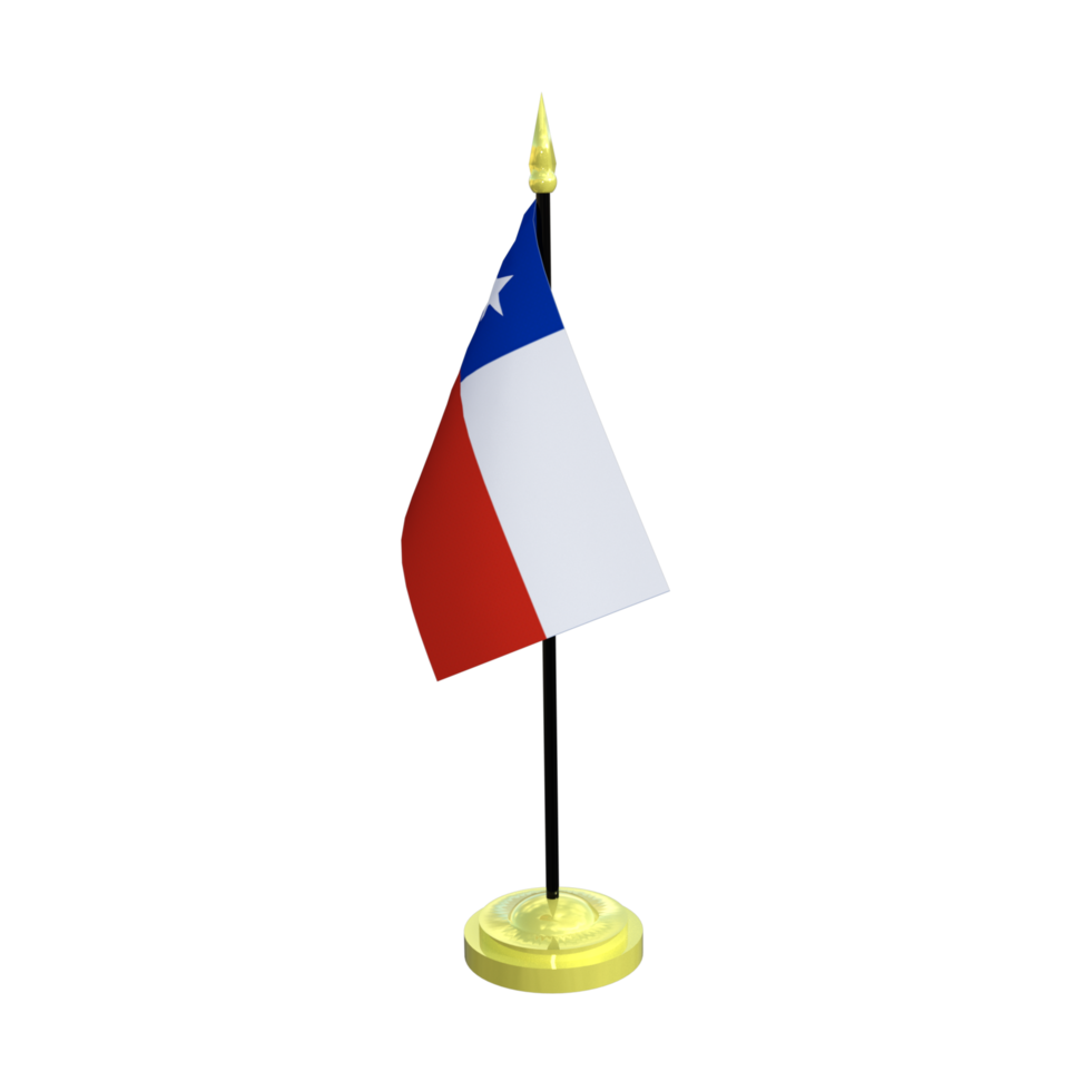 Chile flagpole isolated 3d rendering png