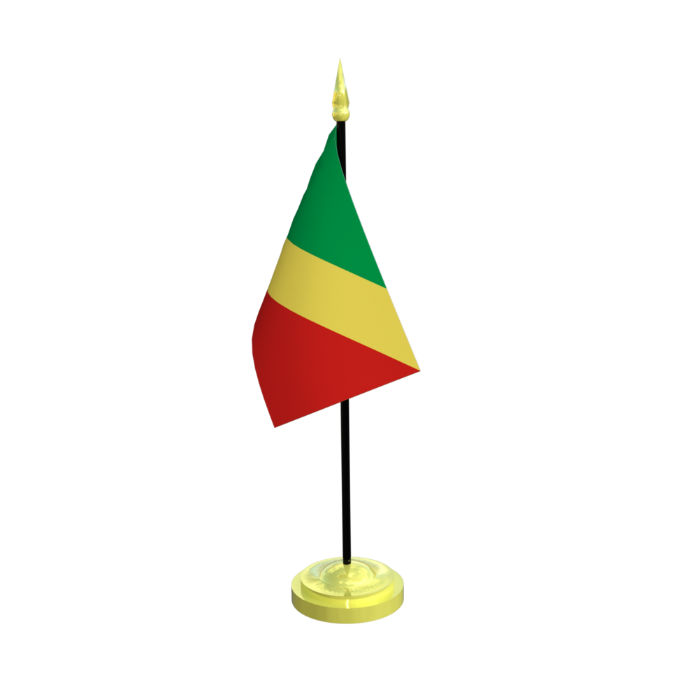 congo asta de bandera aislado 3d representación png