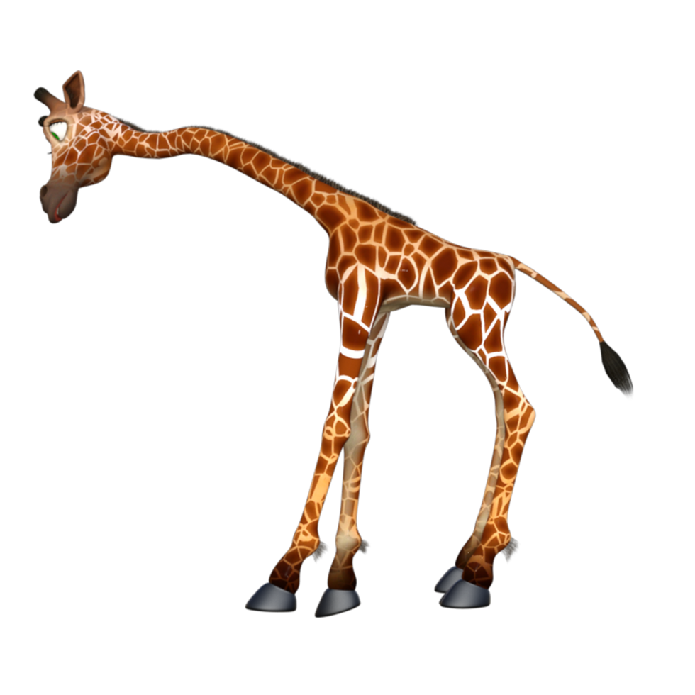 giraffe animal isolated 3d rendering png