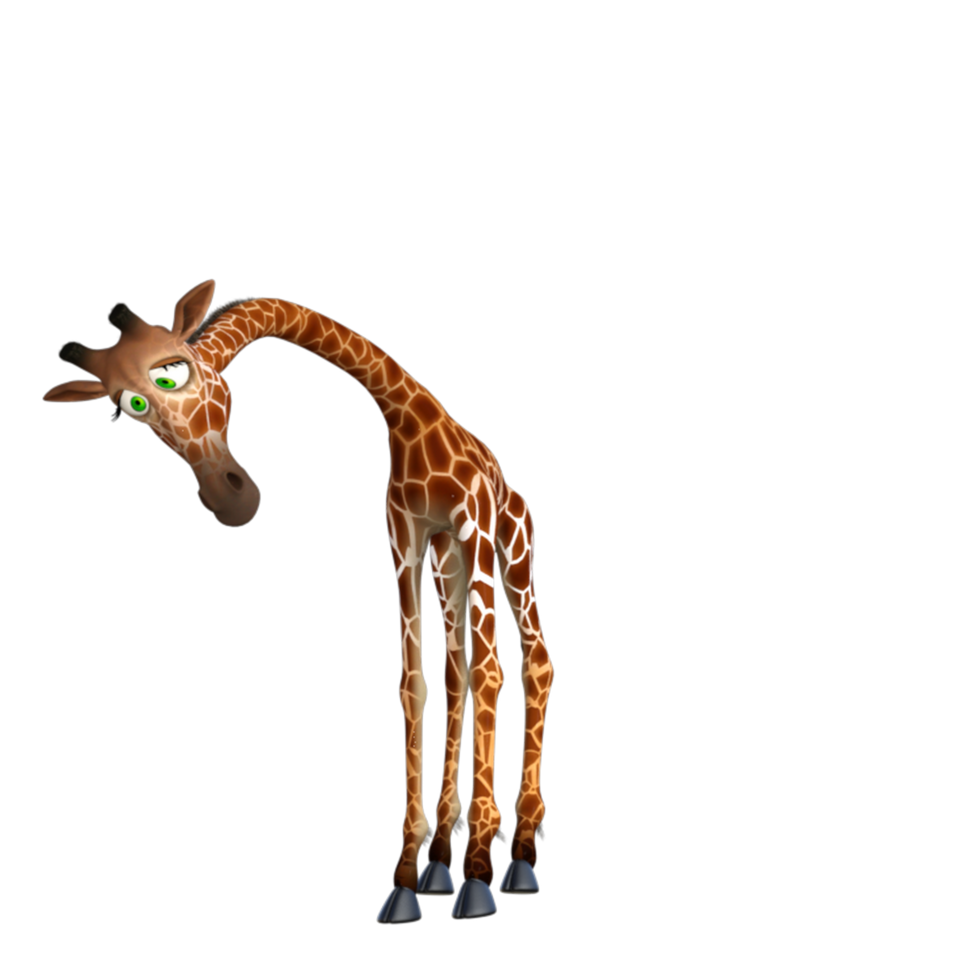 giraffe animal isolated 3d rendering png