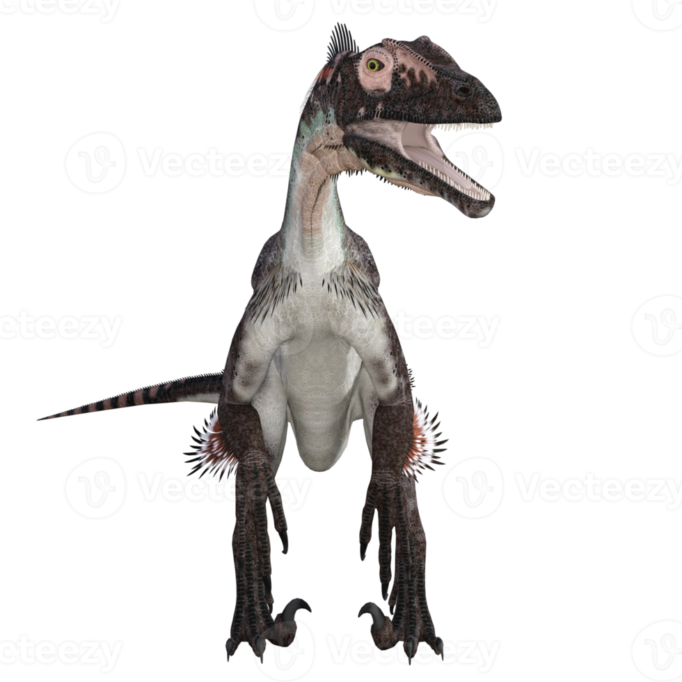 Utahraptor dinosaur isolated 3d render png