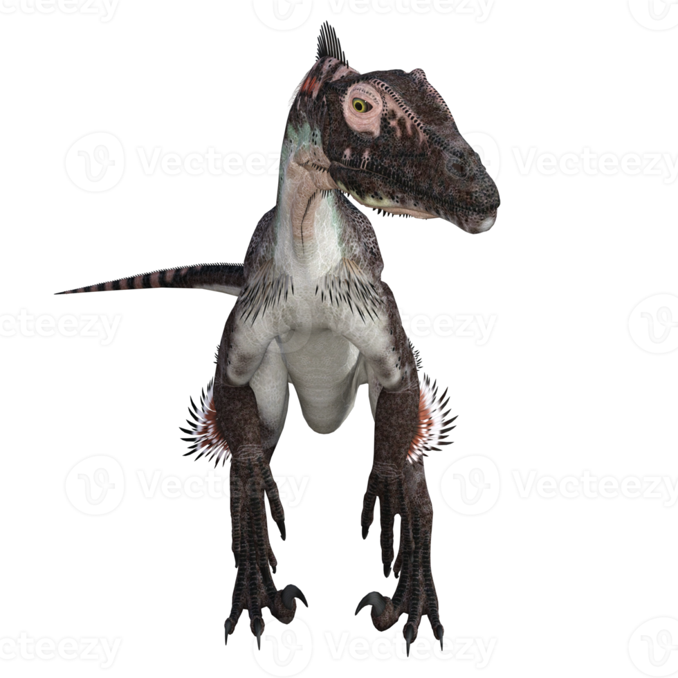Utahraptor dinosaur isolated 3d render png