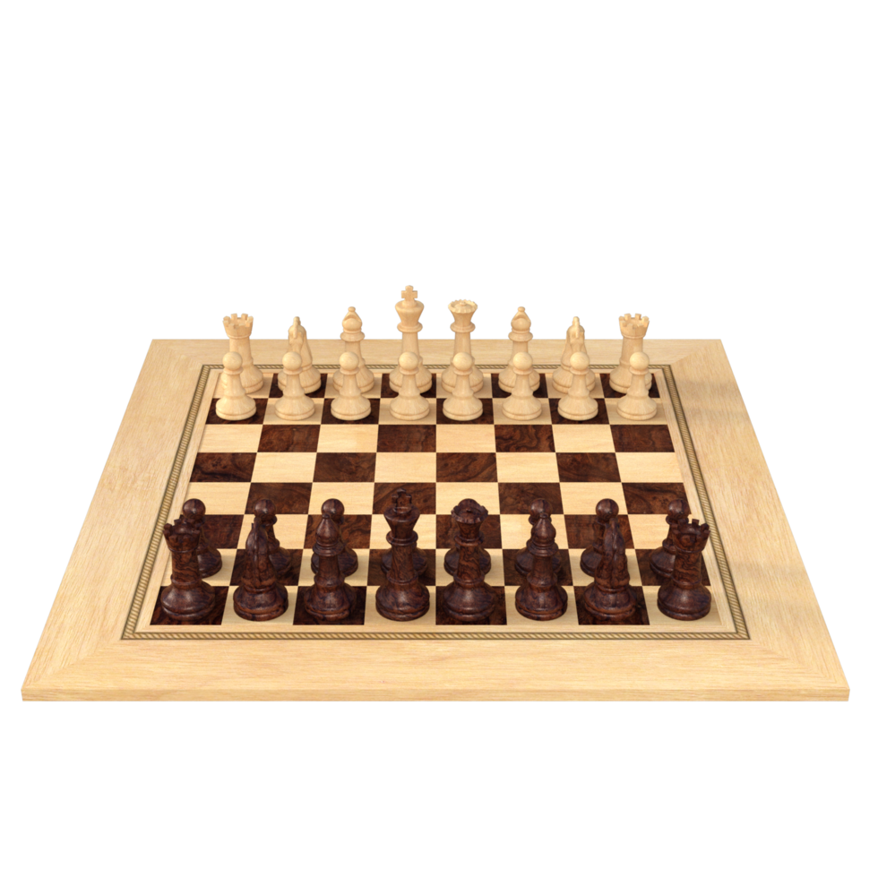 échecs planche Jeu isolé 3d rendre png