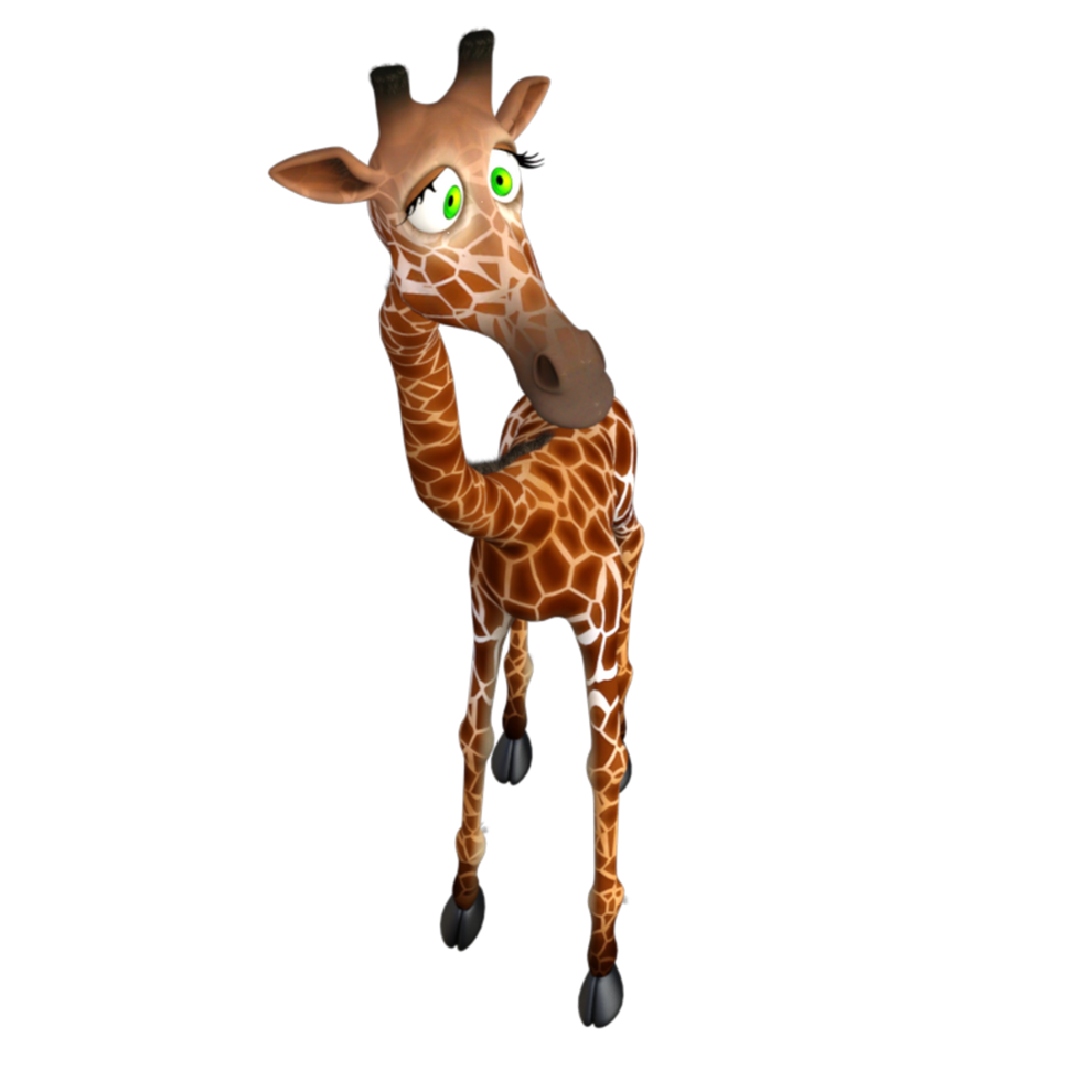 jirafa animal aislado 3d representación png