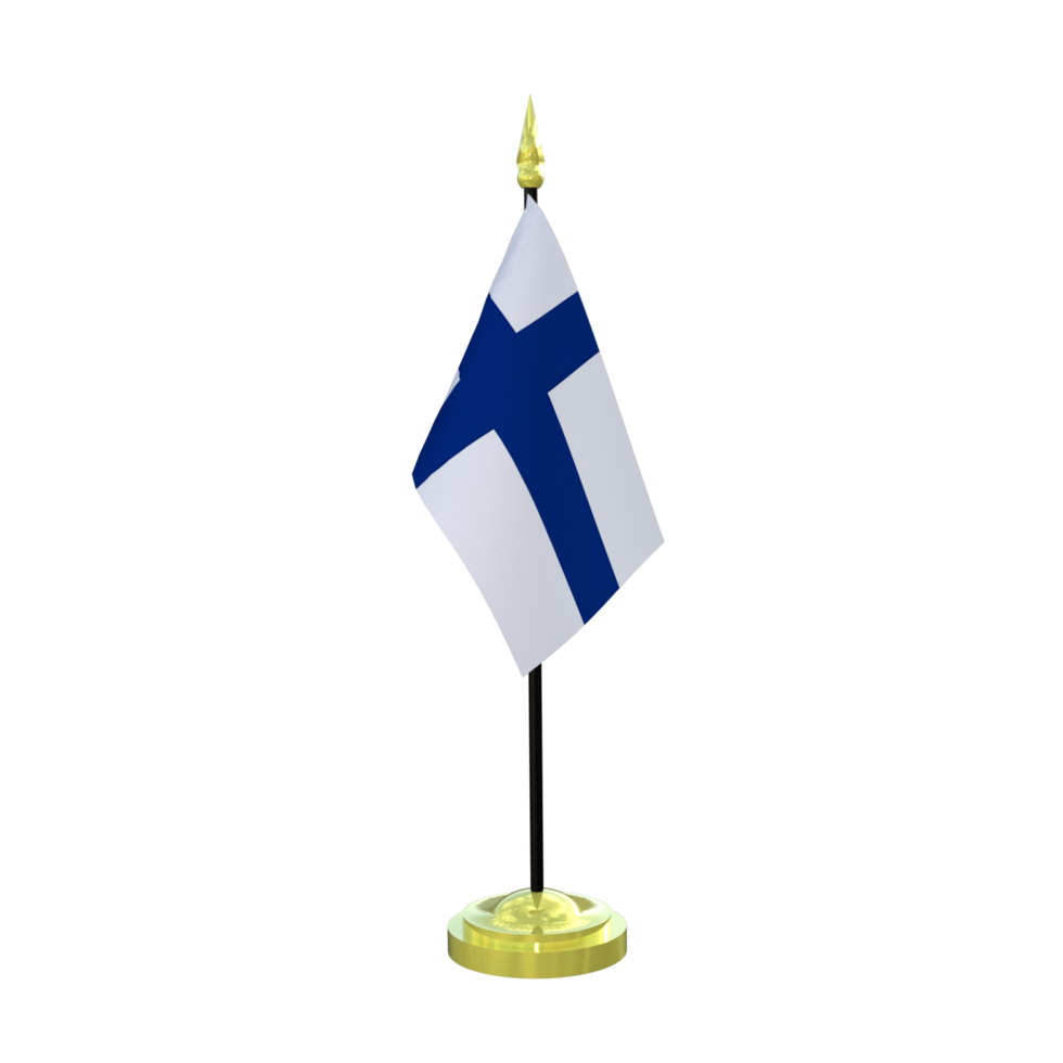 Finland flagpole isolated 3d rendering png