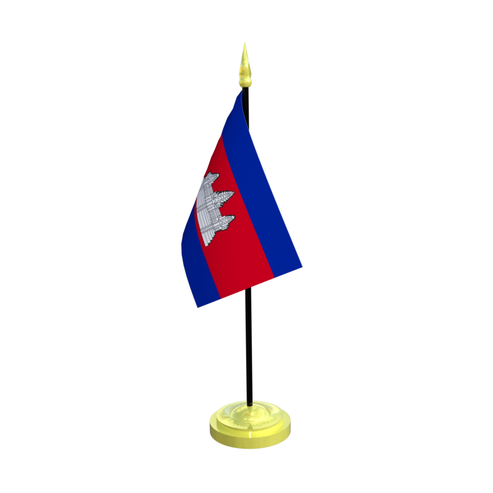 Cambodia flagpole isolated 3d rendering png