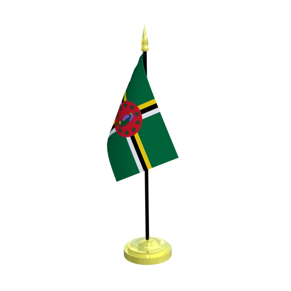 Dominica flagpole isolated 3d rendering png