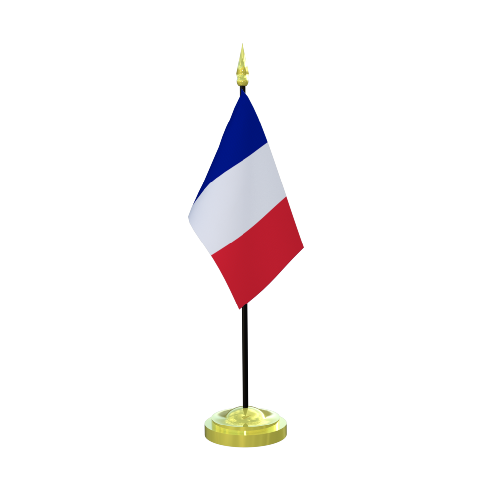 França mastro de bandeira isolado 3d Renderização png